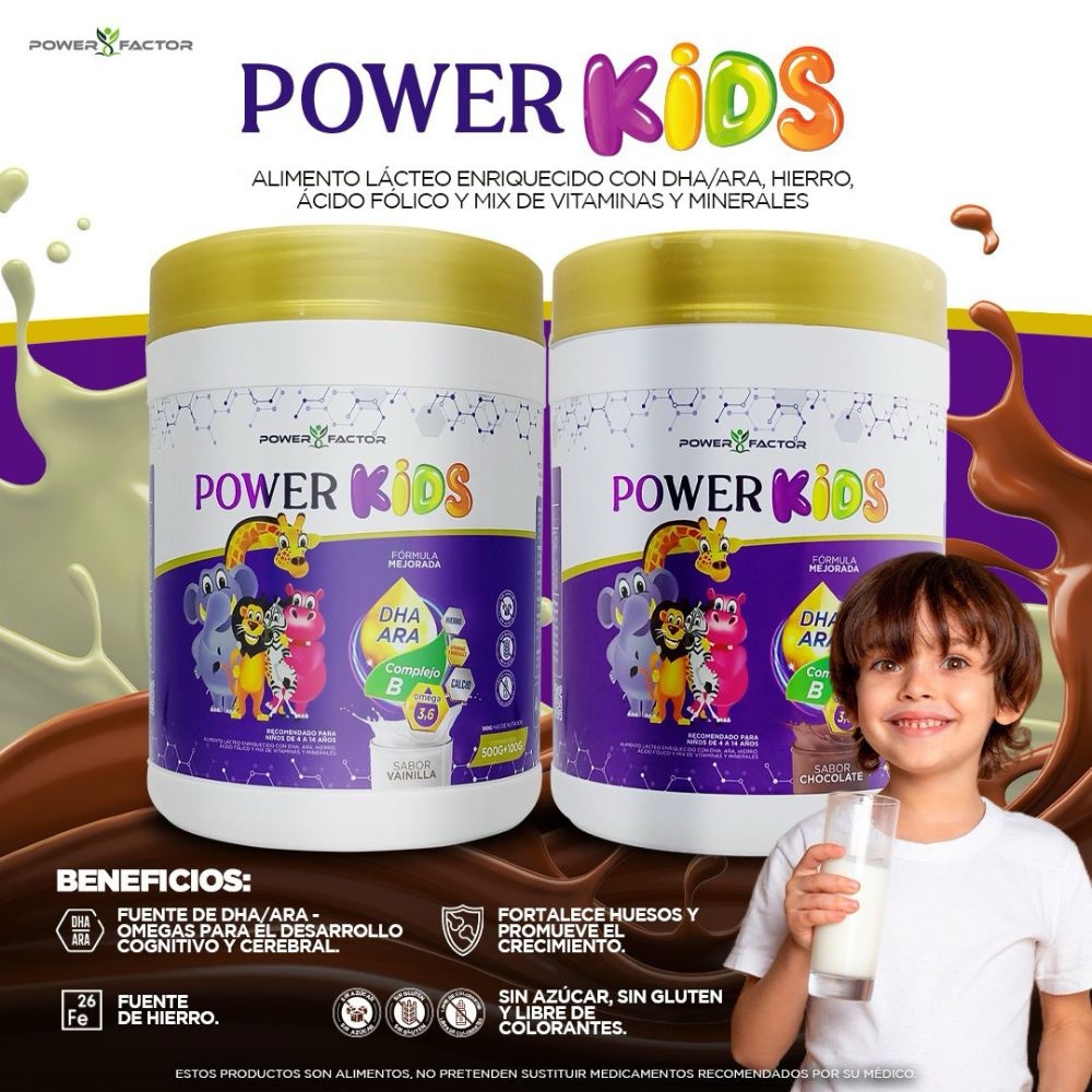 Suplemento Nutricional Power Kids Chocolate - Frasco 600 - Imagen 2