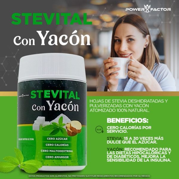 Stevital Endulzante para Diabéticos - Frasco 60 G - Imagen 2